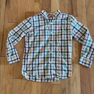 Gap Kids | Plaid Boys Button Down Shirt | size 10 | Red/Green/Yellow
